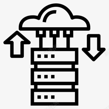 云服务器服务器云数据图标