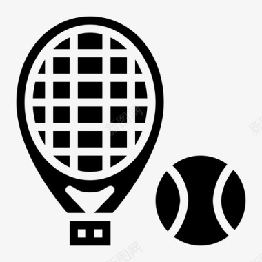 网球拍网球比赛运动图标