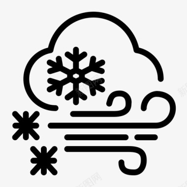 雪花标志暴风雪雪花天气图标