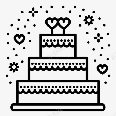 庆典婚礼蛋糕新娘庆典图标