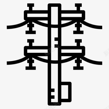 矢量铁塔电线杆电力电子图标