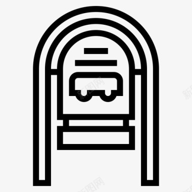 公共标识安全公共汽车站标志信号图标