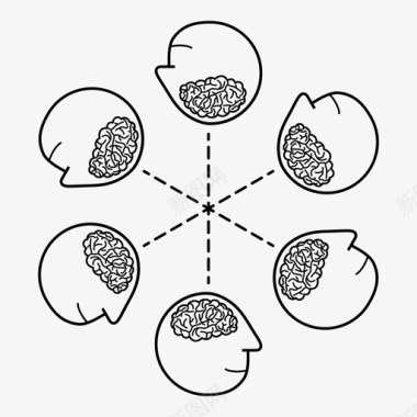知识渊博神经网络头脑风暴联系图标