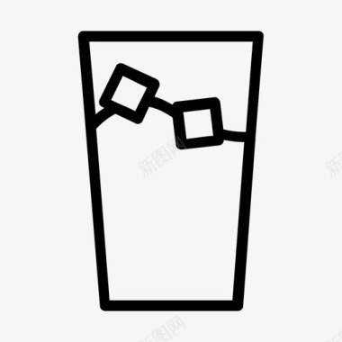 加冰玻璃杯饮料液体图标