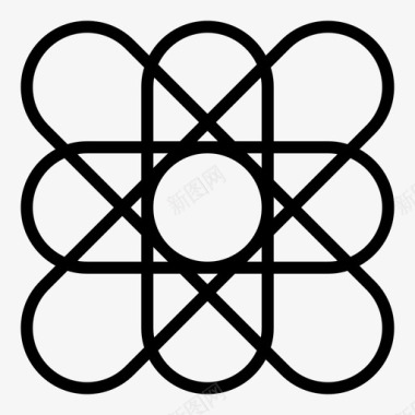 几何形原子核八角图标