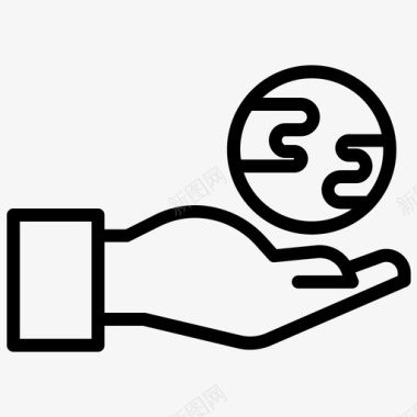 公共标识安全安全地球生态手图标