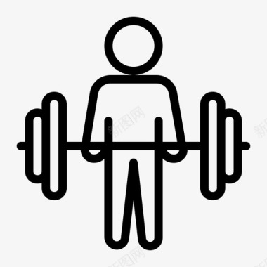 男子健身房锻炼健身图标