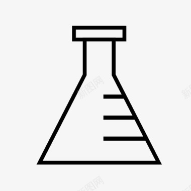 立体锥形锥形瓶化学家化学图标