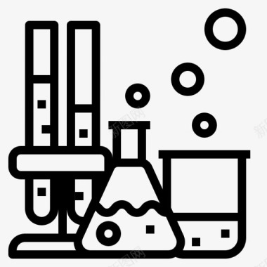 化学实验的工作人科学化学实验室图标