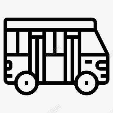 公共标识红校车公共交通图标