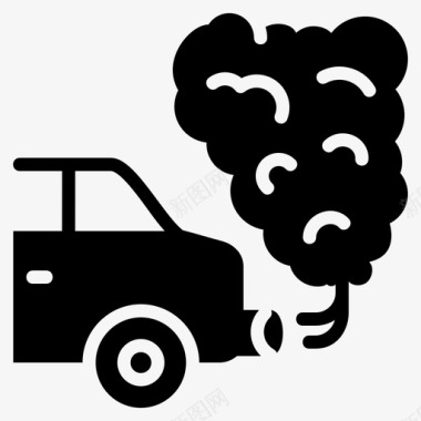 烟雾素材污染汽车生态图标
