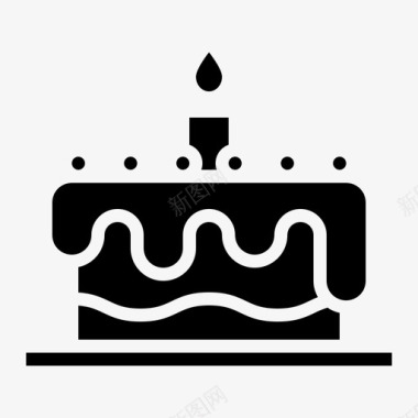 手绘蜡烛蛋糕生日蛋糕蜡烛图标