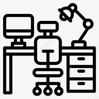 办公室工作照片工作区电脑办公桌图标