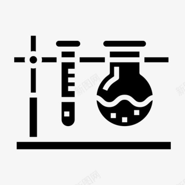 科学实验瓶实验化学教育图标