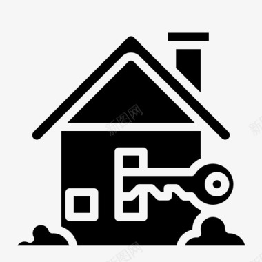 公共标识安全钥匙大楼房子图标