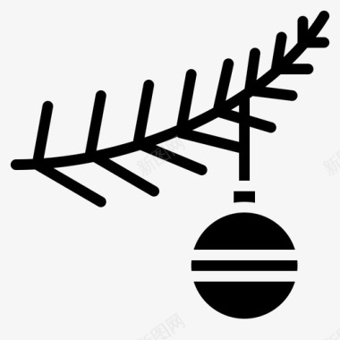 球树枝圣诞树图标