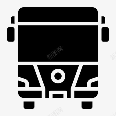 公共标识红公共汽车交通工具旅行图标