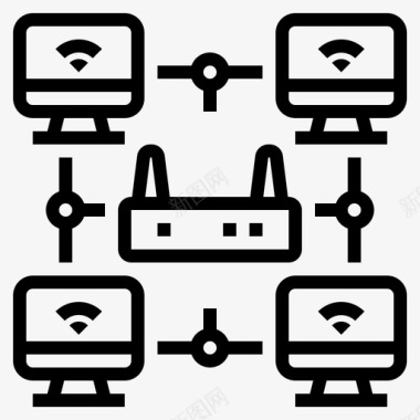 路由器网络计算机连接图标