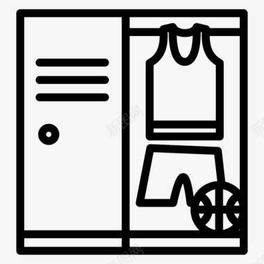 篮球运动员储物柜球衣房间图标