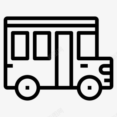 公共标识安全校车公共交通工具图标