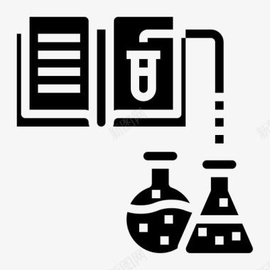 科学小实验科学书籍实验室图标