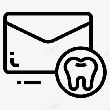 有关牙齿牙齿电子邮件信封图标