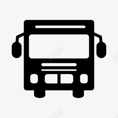 公共标识红公共汽车城市公共交通图标