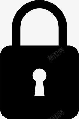 公共标识安全锁挂锁许可图标