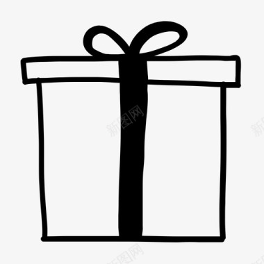 礼物盒情人节礼物涂鸦盒画图标