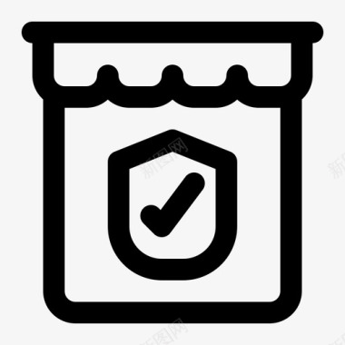 公共标识安全商店和保护电子商务在线图标