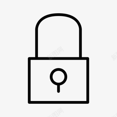 公共标识安全锁挂锁密码图标