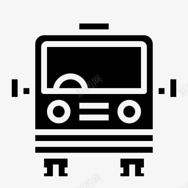 公共标识红公共汽车汽车站交通工具图标