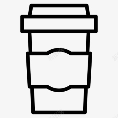 外卖咖啡冷饮办公工具概述图标