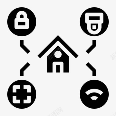 公共标识安全房屋闭路电视扫描图标