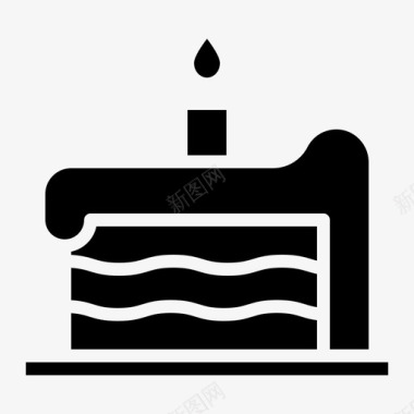 手绘蜡烛蛋糕蛋糕生日蜡烛图标