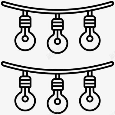 节日活动装饰灯泡装饰活动图标