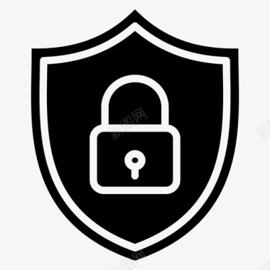 公共标识安全锁保护安全图标