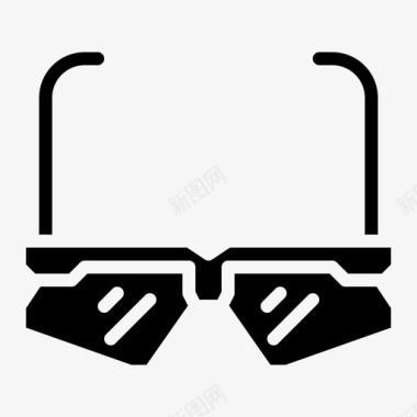 公共标识安全太阳镜眼镜防护图标