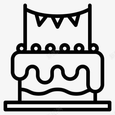 庆典蛋糕庆典花环图标
