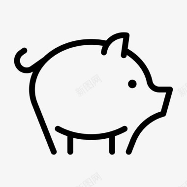 猪动物存钱罐图标