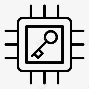 安全网络贷款微芯片钥匙许可图标