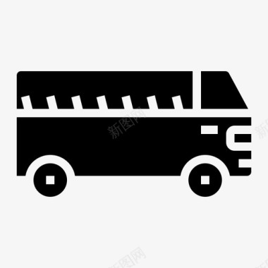 公共标识红公共汽车公共交通工具校车图标