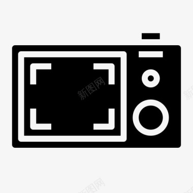 背照照相机摄影照片和视频固体图标