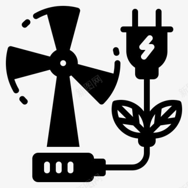 风车风车电力能源图标