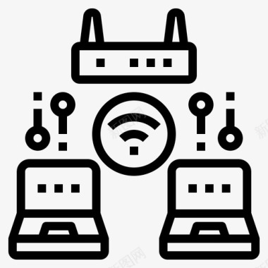 路由器网络互联网笔记本电脑图标