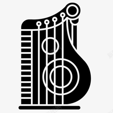 古筝乐器音乐图标