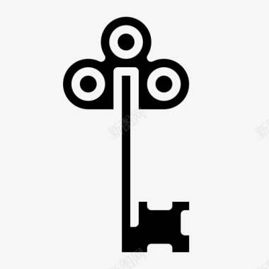 公共标识安全钥匙打开安全图标