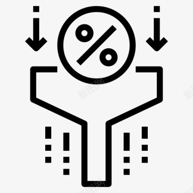 原点百分比填充折扣漏斗图标