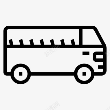 公共标识红公共汽车公共交通工具校车图标