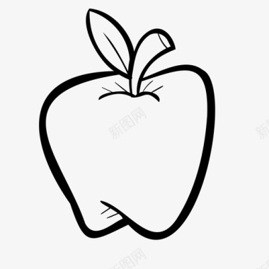 手绘苹果片苹果涂鸦水果图标